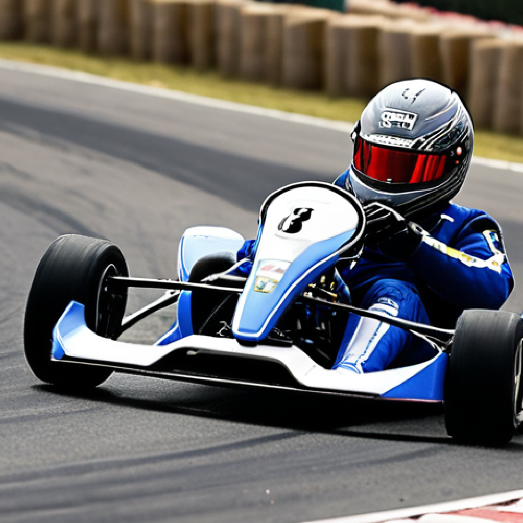 **A highly skilled KartRider player intensely focused on a race, drifting perfectly around a sharp corner on a complex, competitive track. Emphasize speed, precision, and determination.**