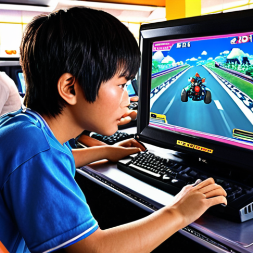 Home 23 **Prompt for Image 1 (Nostalgia & Return):**
A nostalgic and emotional illustration of a young Vietnamese gamer from the 2000s, immersed in a classic KartRider race on a CRT monitor in a bustling internet cafe (quán net). The scene seamlessly blends into a modern, hyper-realistic, and vibrant depiction of the new KartRider beta in action on a sleek gaming setup, showcasing upgraded graphics and dynamic racing, symbolizing the beloved game's exciting return. Emphasize the emotional connection, speed, and the joyful continuity from past memories to the present.